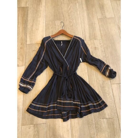 NWOT Free People Delilah Embroidered Wrap Dress Size S - Picture 2 of 8